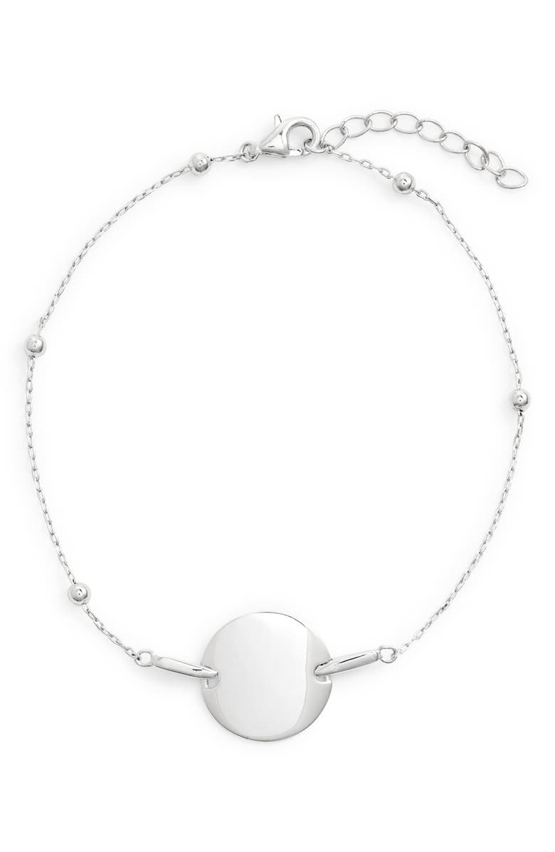 Argento Vivo Sterling Silver The Personalized Disc Bracelet, Main, color, 