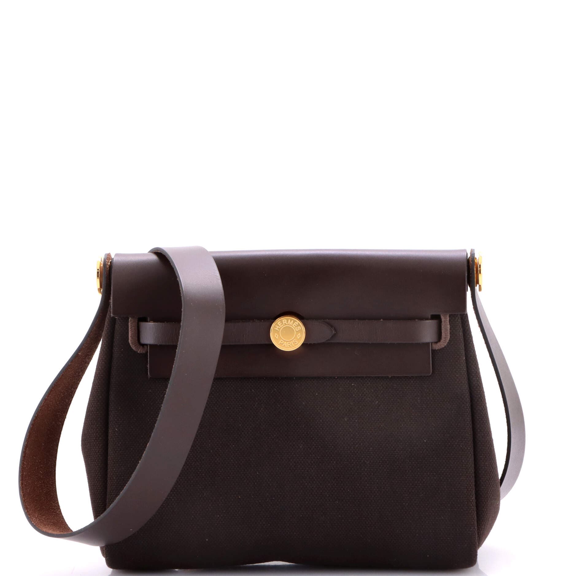 Pre-Owned Hermes Herbag Zip Toile and Leather 20, Main, color, Ebene