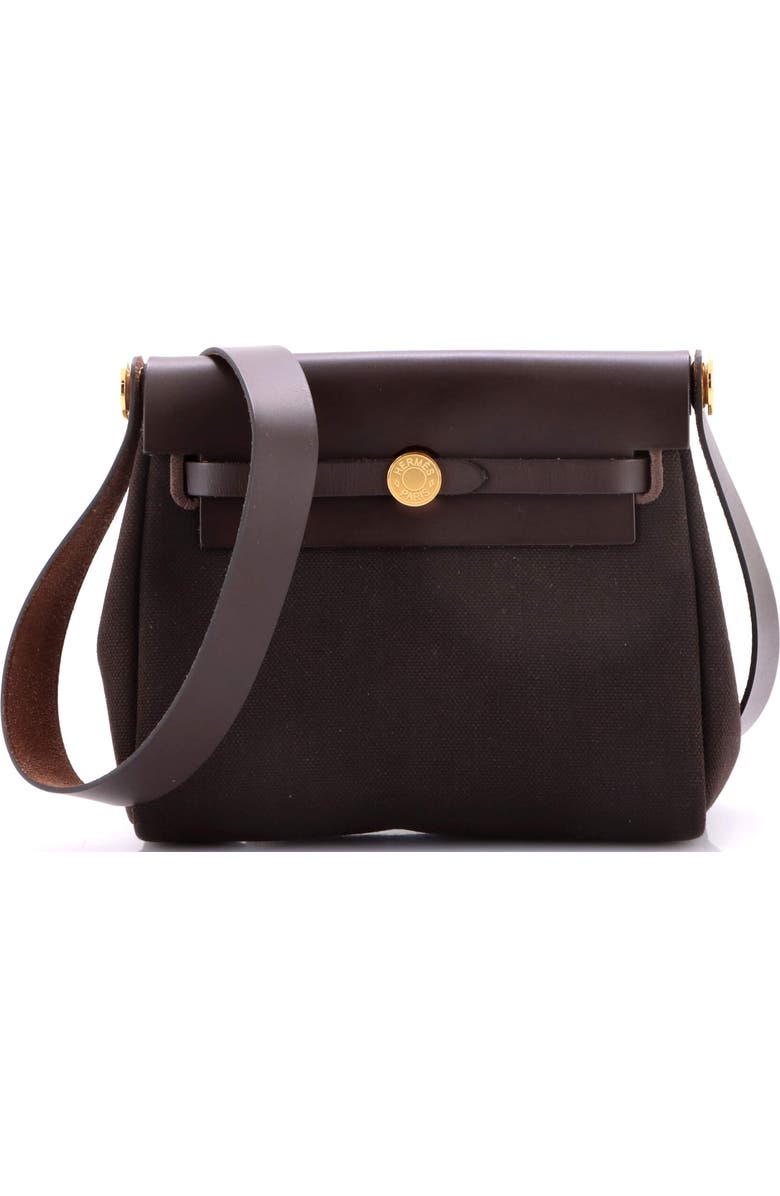 Pre-Owned Hermes Herbag Zip Toile and Leather 20, Main, color, Ebene