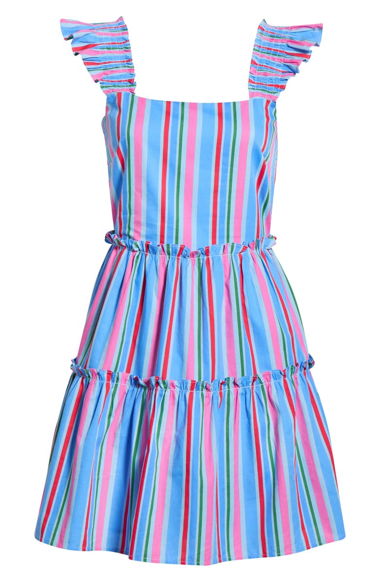 SUGARLIPS Jaimie Stripe Ruffle Tiered Minidress, Main, color,