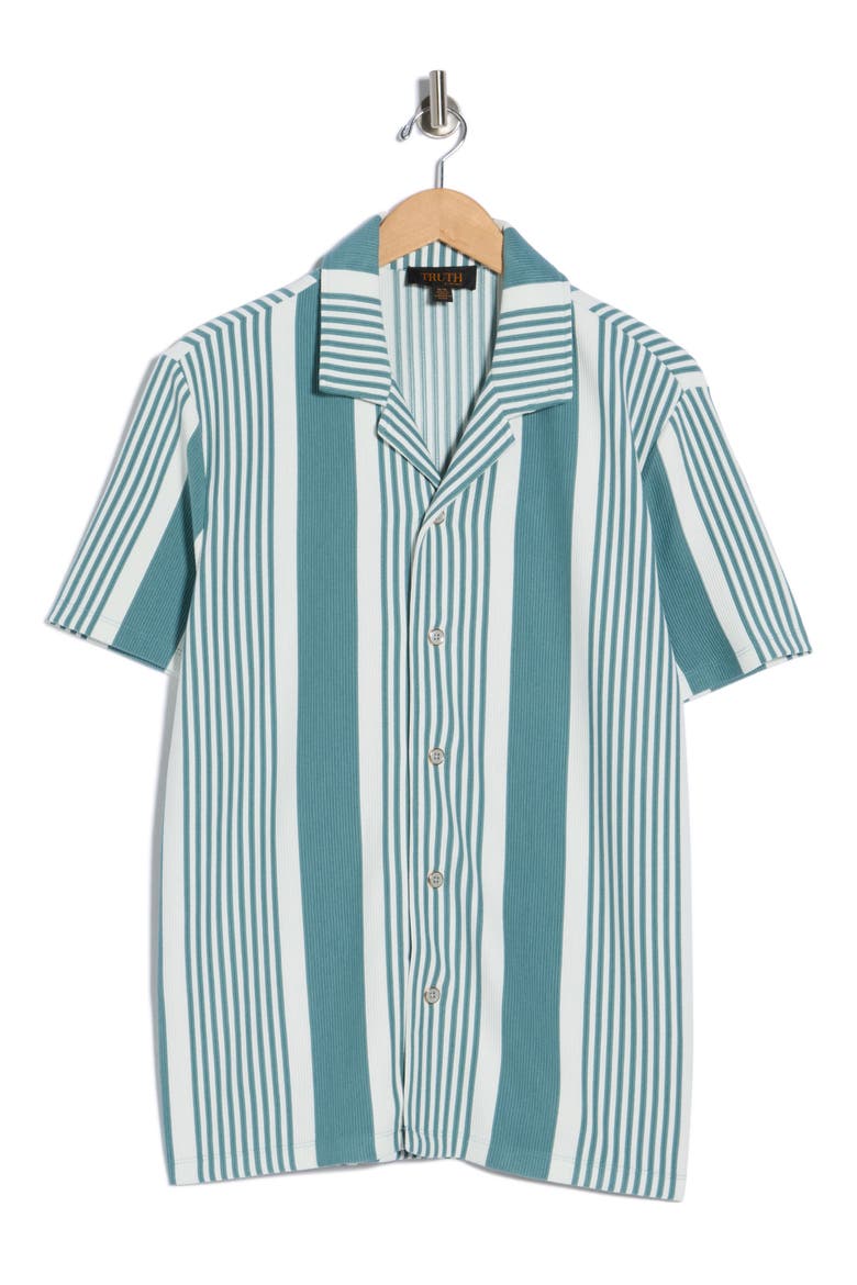 Stripe Camp Shirt, Alternate, color, SAGE/ WHITE