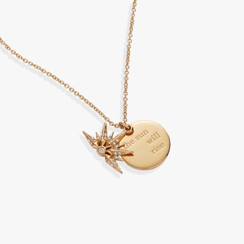 The Sun Will Rise Duo Charm Pendant Necklace