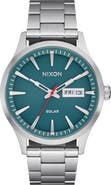 Nixon Sentry Solar Leather Strap Watch, 40mm