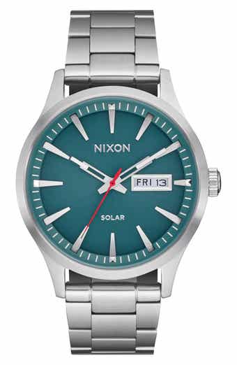 Sentry Solar Leather Strap Watch, 40mm