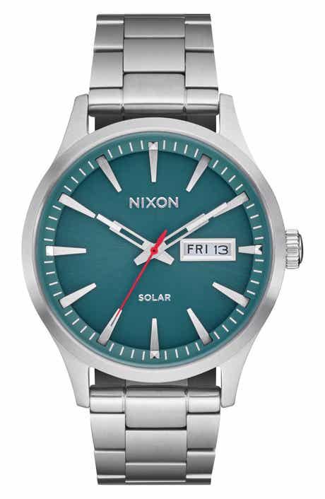 Sentry Solar Leather Strap Watch, 40mm