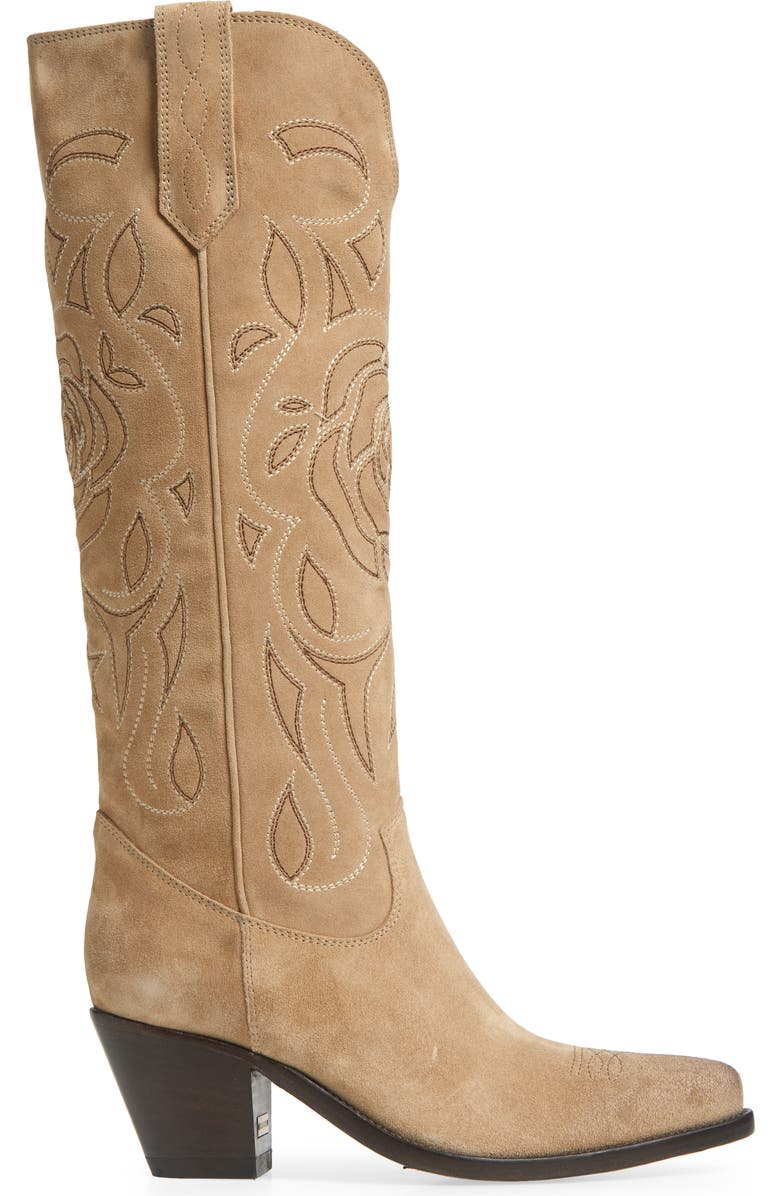 Golden Goose Wish Star Pointed Toe Western Tall Boot, Alternate, color, Sand