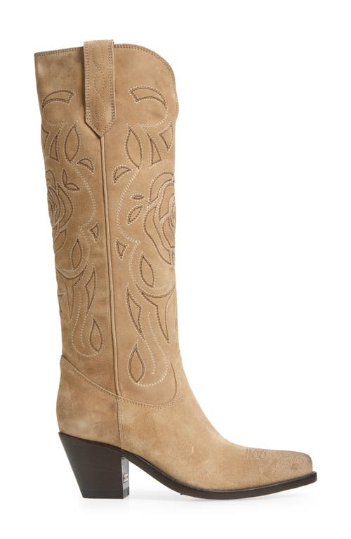 Golden Goose Wish Star Pointed Toe Western Tall Boot In Sand