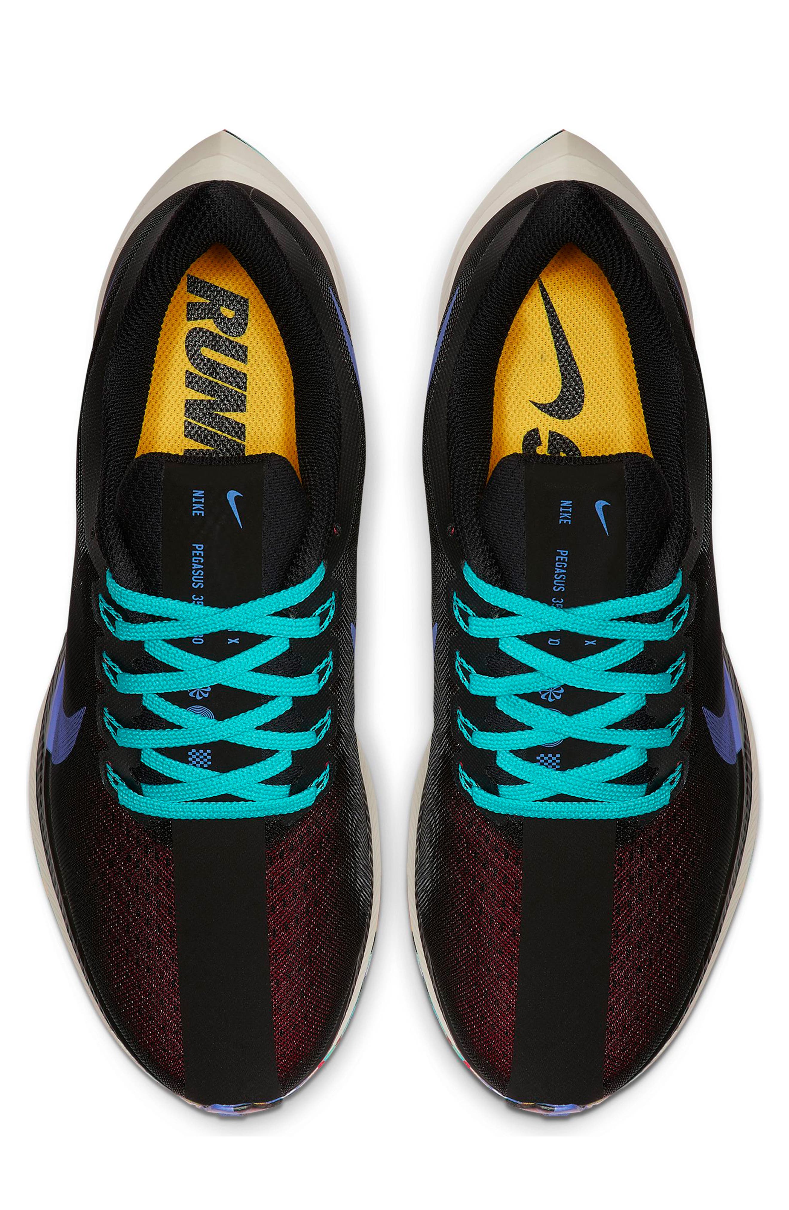 Zoom Pegasus 35 Turbo Running Shoe, Alternate, color, BLACK/ SAPPHIRE/ EMBER GLOW