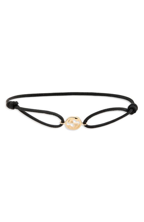 Interlocking GG Charm Cord Bracelet
