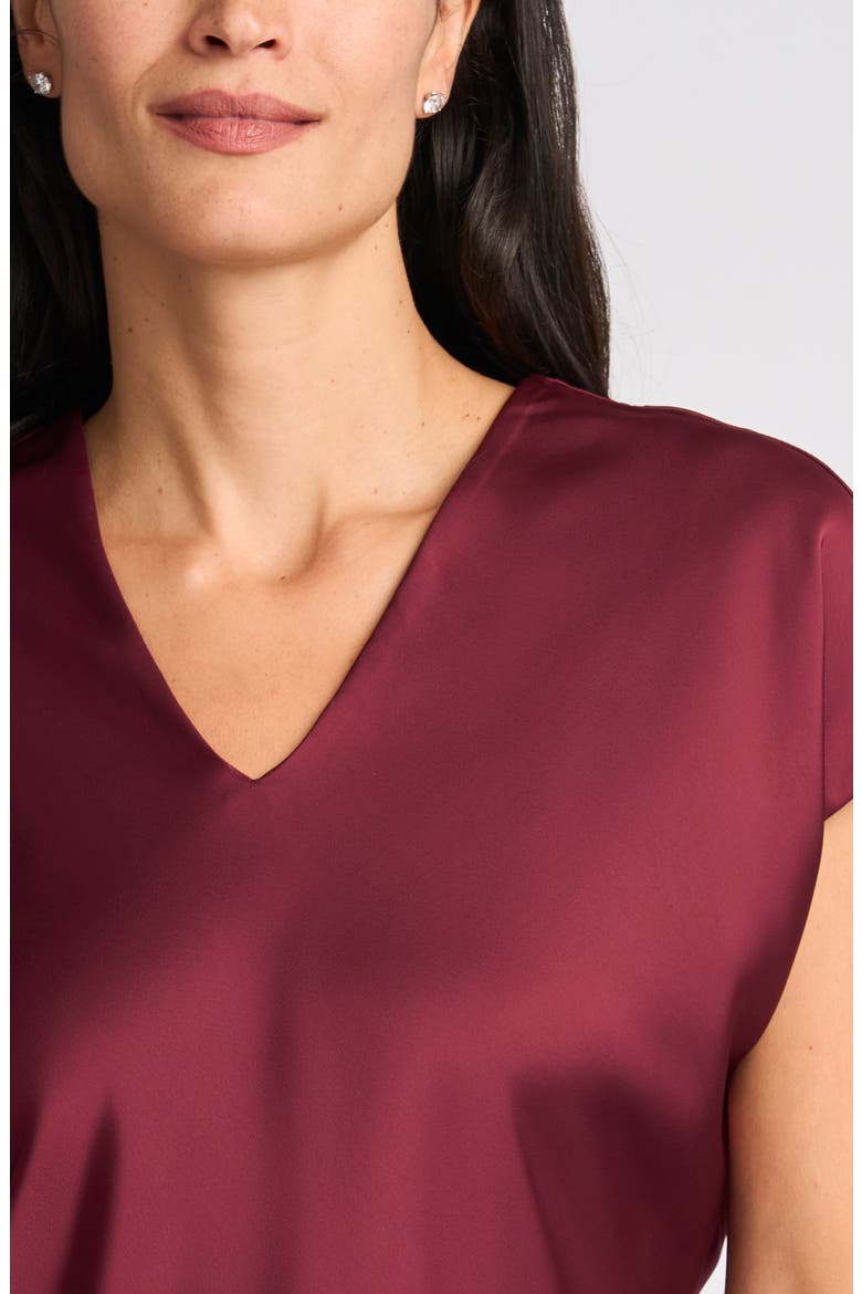 Extended Shoulder V-Neck Top, Alternate, color, BURGUNDY