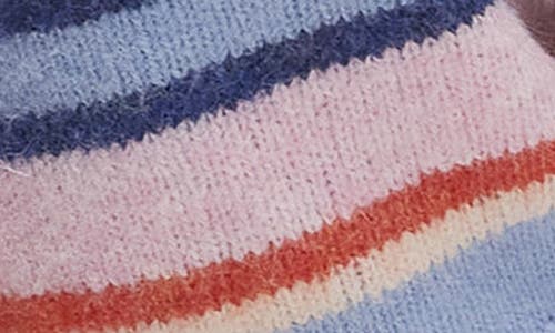 Shop Topshop Stripe Button-up Sweater Vest In Blue Multi