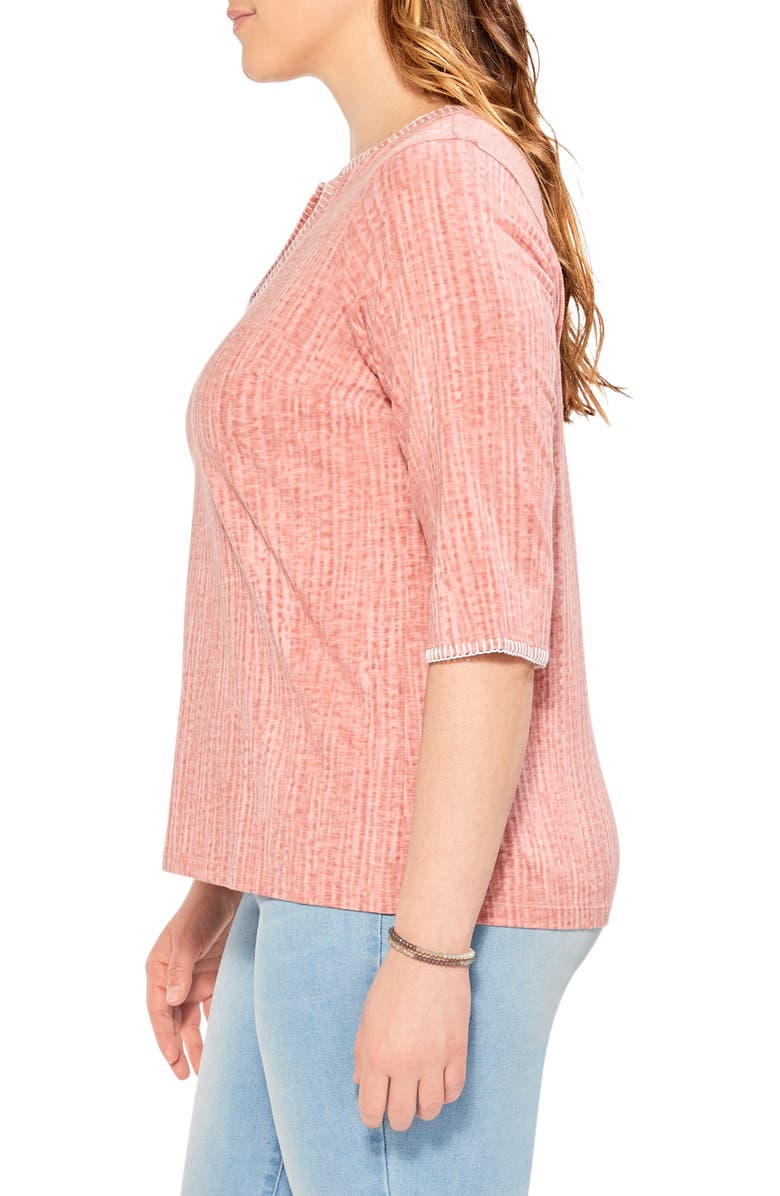 NZT by NIC+ZOE Slub Cotton Split Neck Top, Alternate, color, 