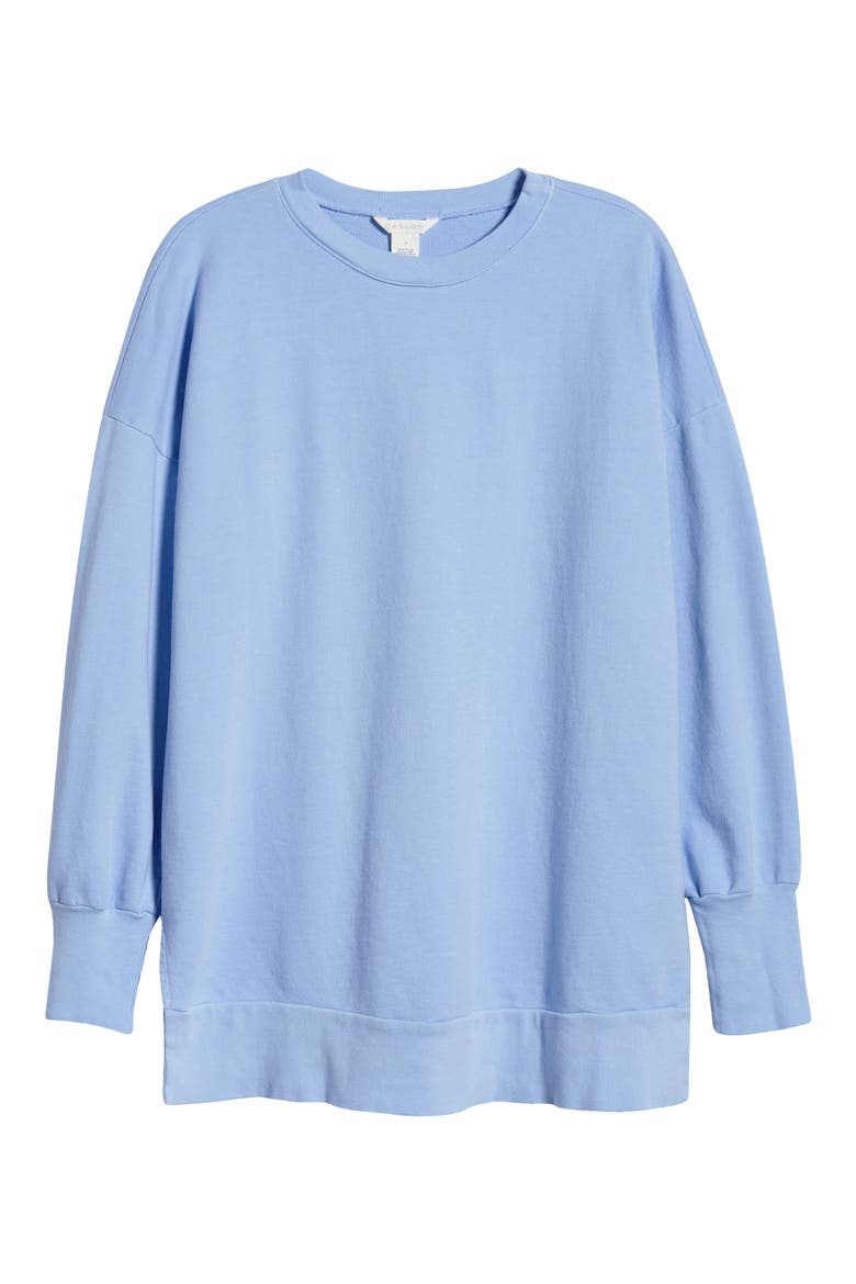 Side Slit Cotton Sweatshirt, Alternate, color, BLUE CASHMERE