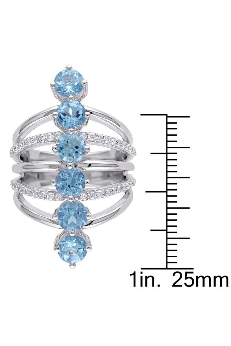 Swiss Blue Topaz & Diamond Gladiator Ring, Alternate, color, Blue Topaz