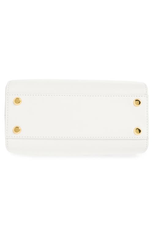 Shop Veronica Beard Avenue Leather Bamboo Top Handle Bag In Off White