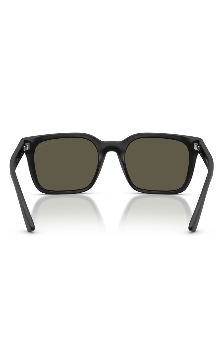 Emporio Armani 54mm Square Sunglasses, Alternate, color, Matte Black / Dark Grey
