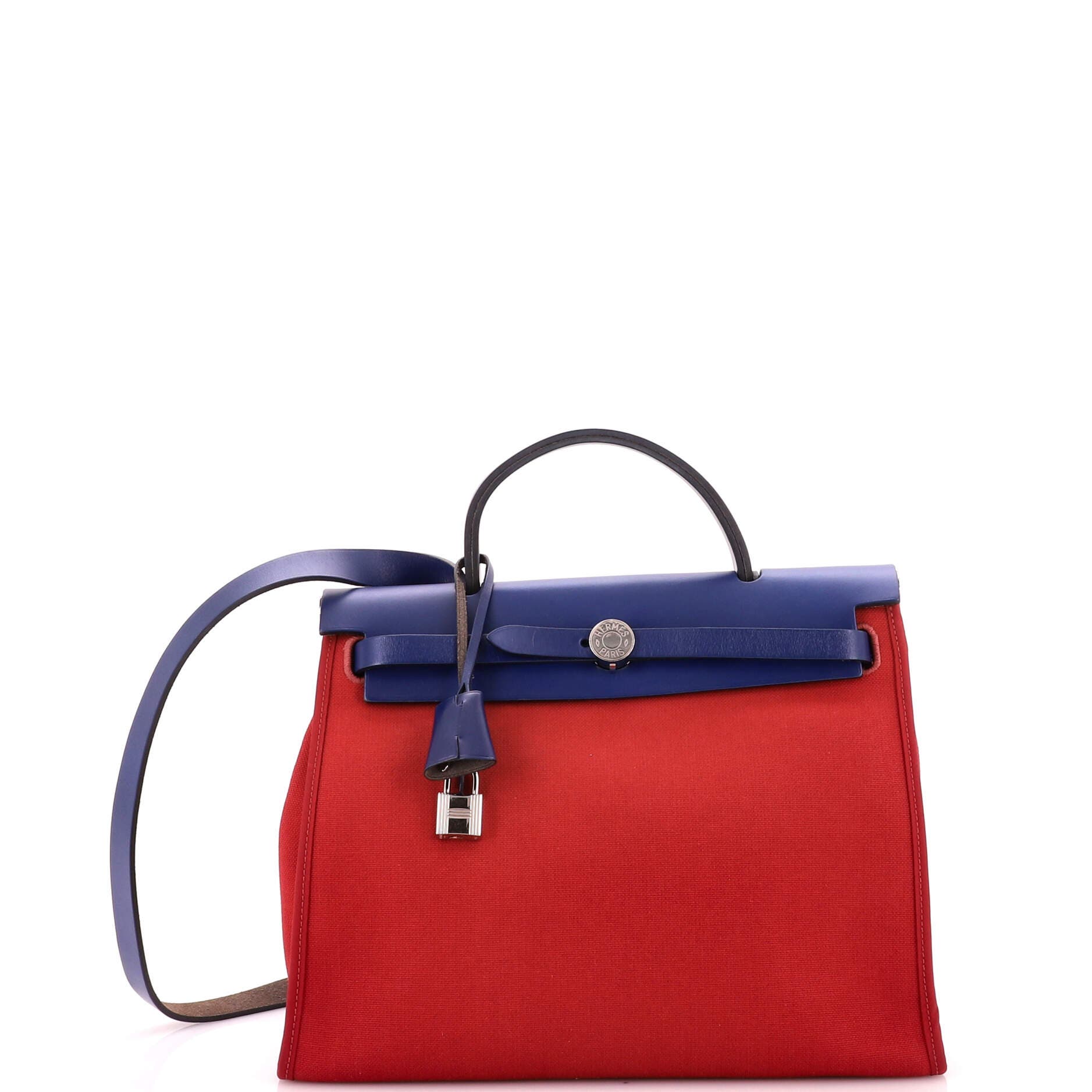 Herbag Zip Leather and Toile 31, Main, color, Red