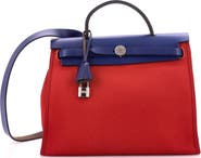 Pre-Owned Hermes Herbag Zip Leather and Toile 31