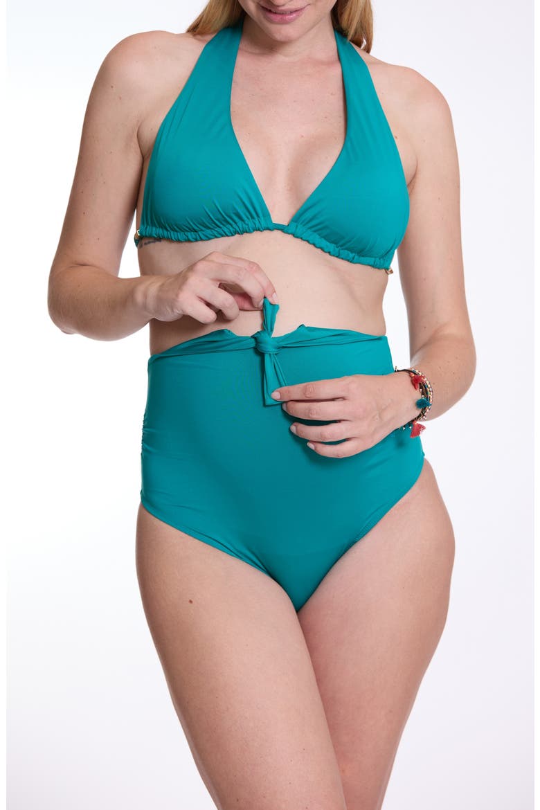 Multiposition Faro Maternity Swimsuit, Alternate, color, EMERALD