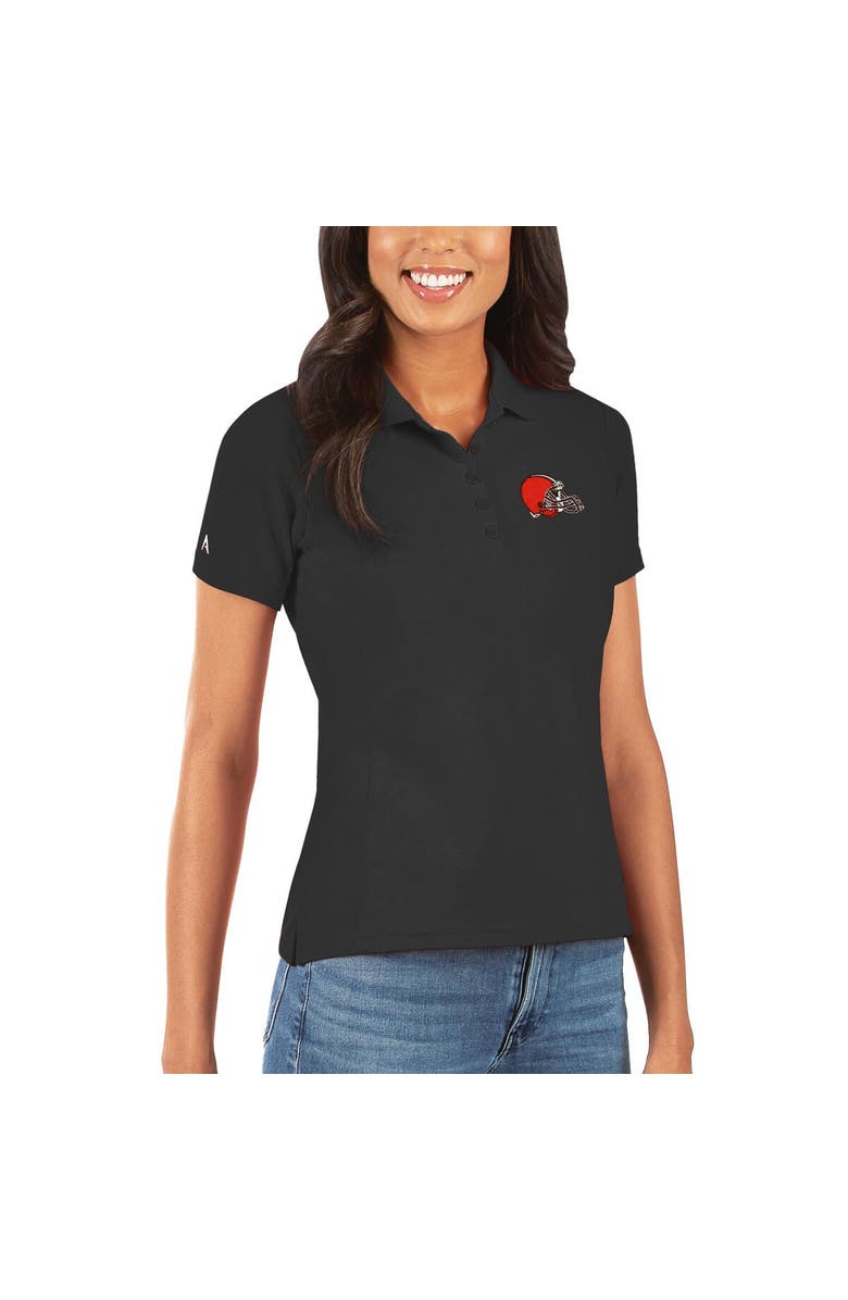 ANTIGUA Women's Antigua Black Cleveland Browns Legacy Pique Polo, Alternate, color, 