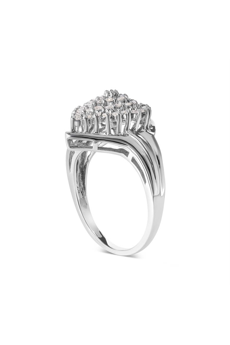 10K White Gold 1/2 Cttw Diamond Pear Shaped Cluster Ring, Alternate, color, White