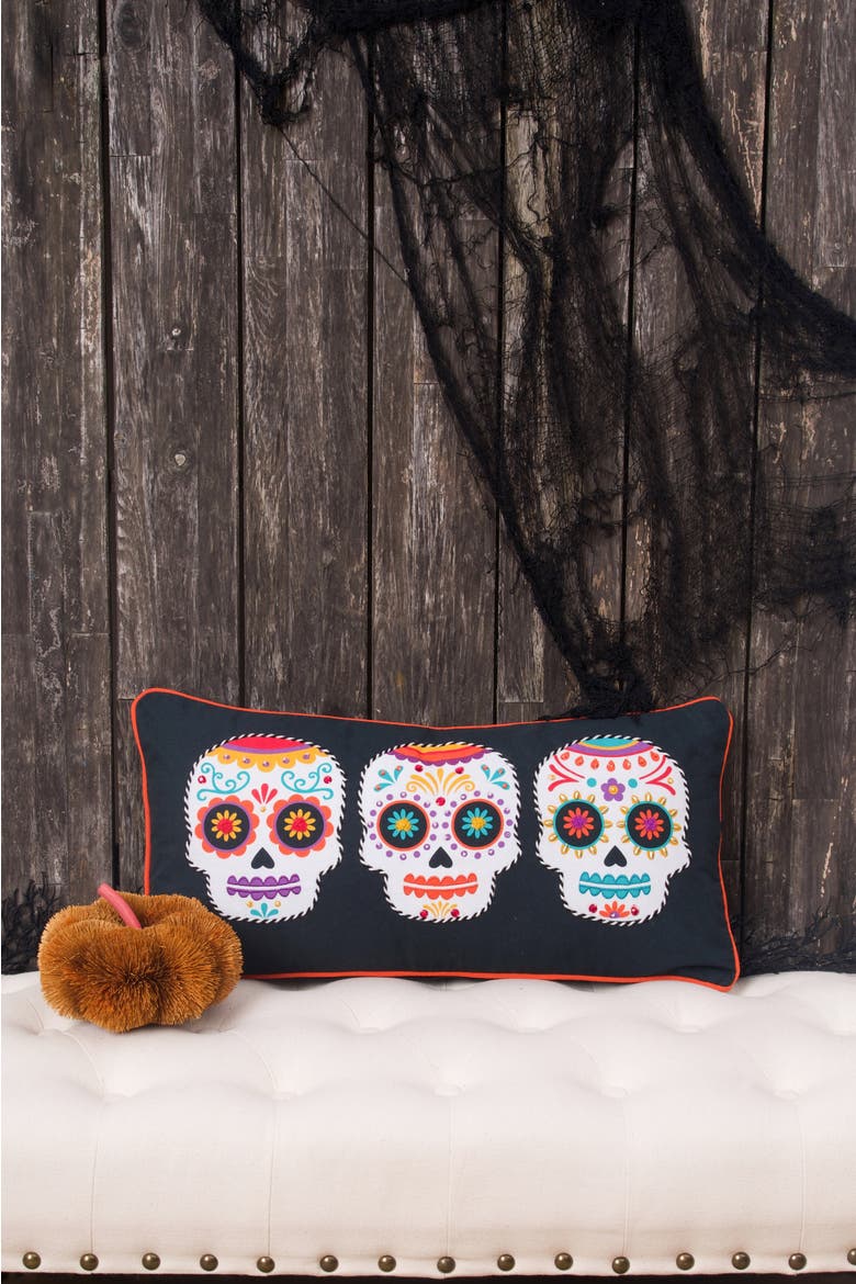 Sugar Trio Colorful Accent Pillow 12" x 24", Alternate, color, Black
