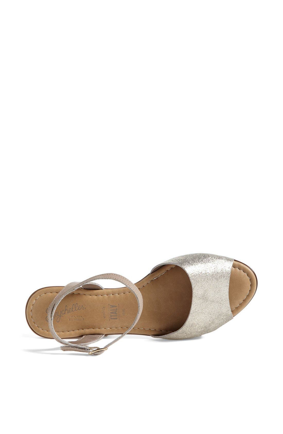 'Brand New' Leather Ankle Strap Sandal, Alternate, color, SILVER/ TAUPE