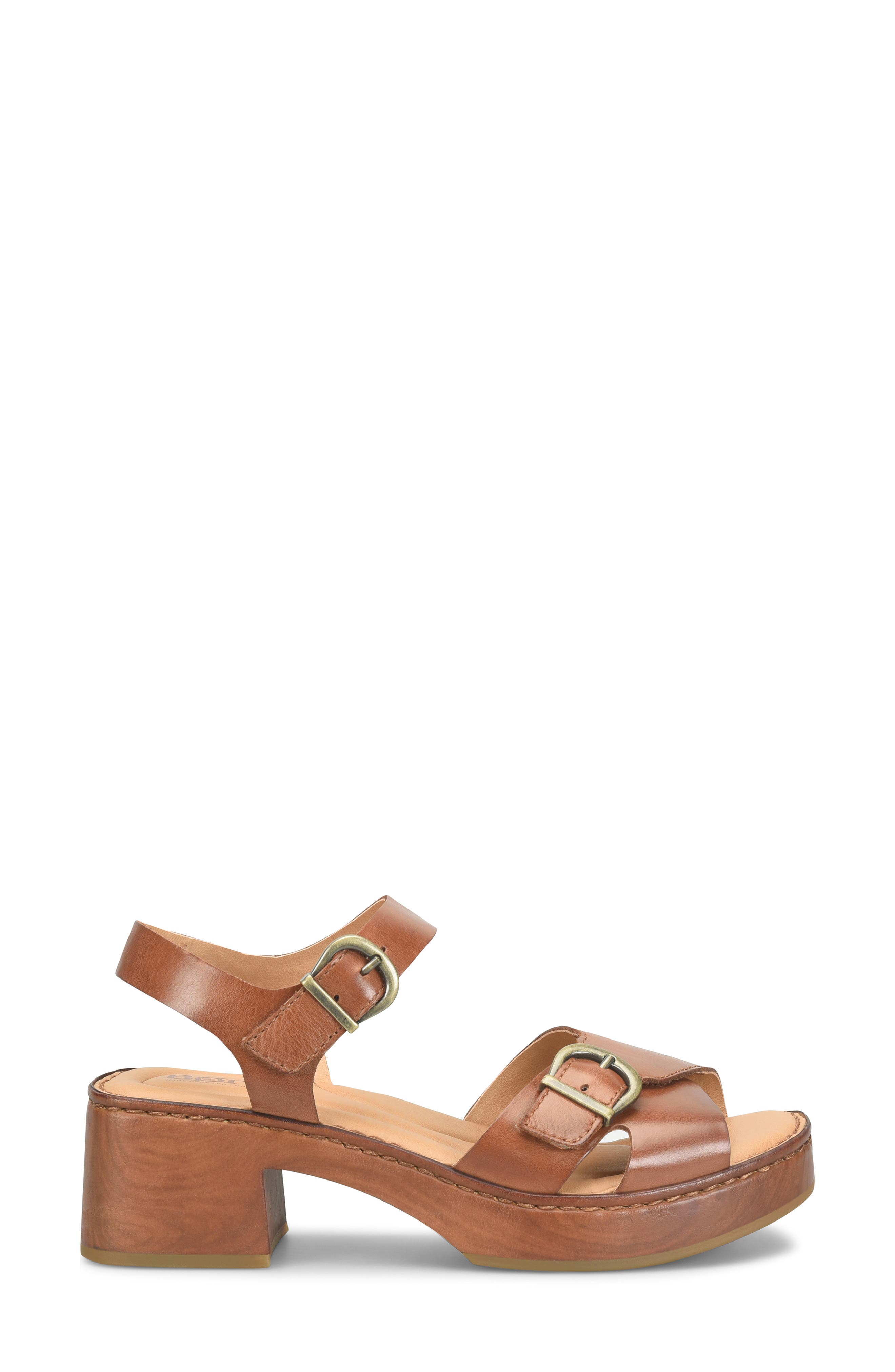 Bella Platform Sandal, Alternate, color, DARK TAN LEATHER