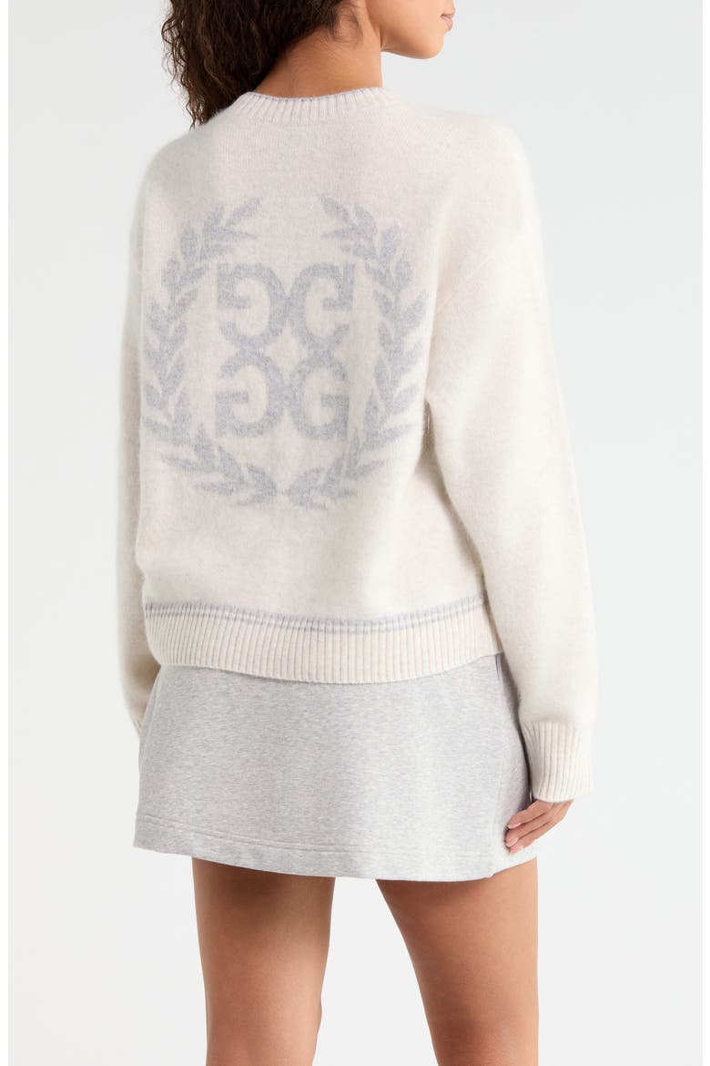 Brushed Cashmere Crewneck Sweater, Alternate, color, CHALK WHITE / GREY MELANGE