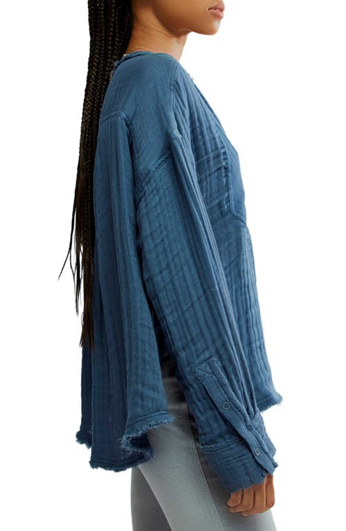 Free People Easy Sunday Cotton Top In Dark Denim