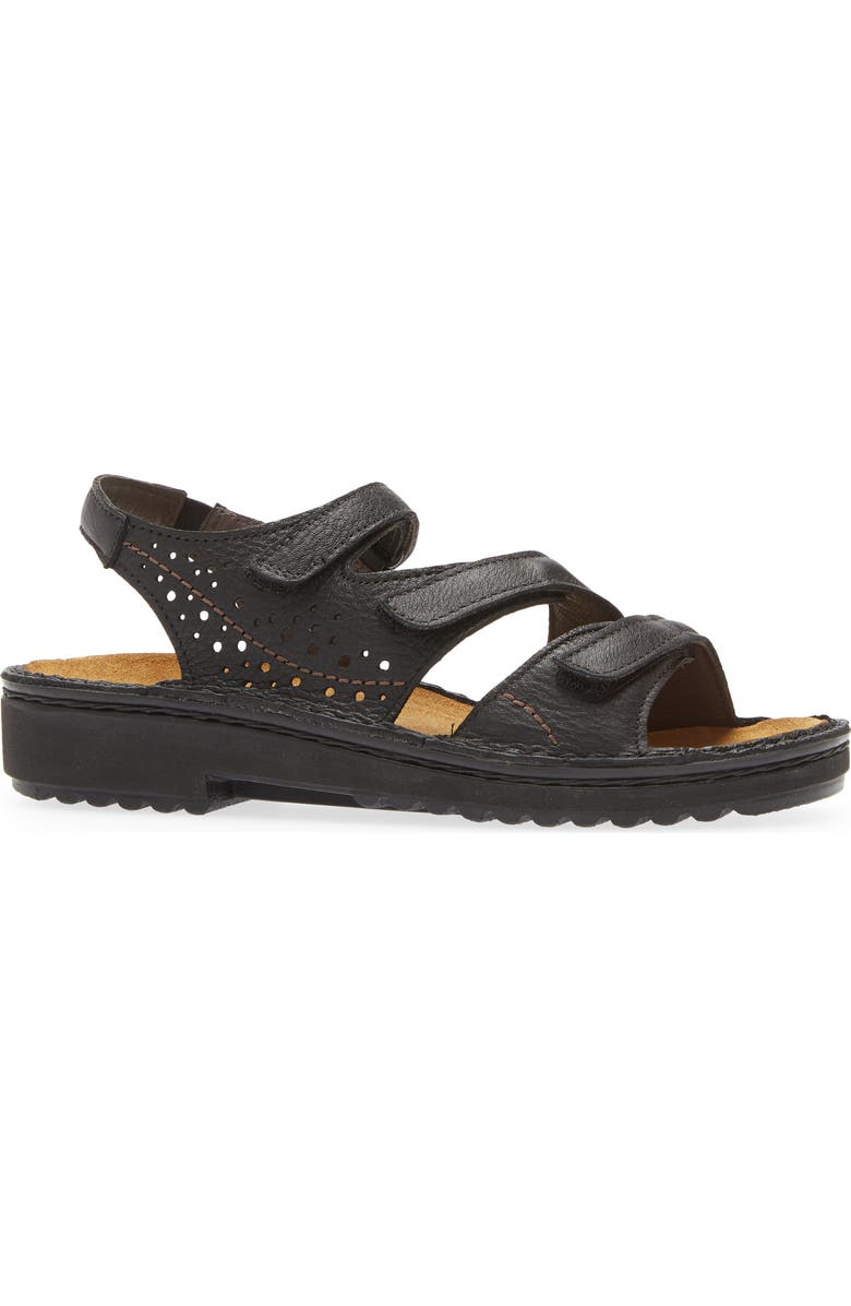 Naot Birgit Sandal, Alternate, color, Soft Black Leather