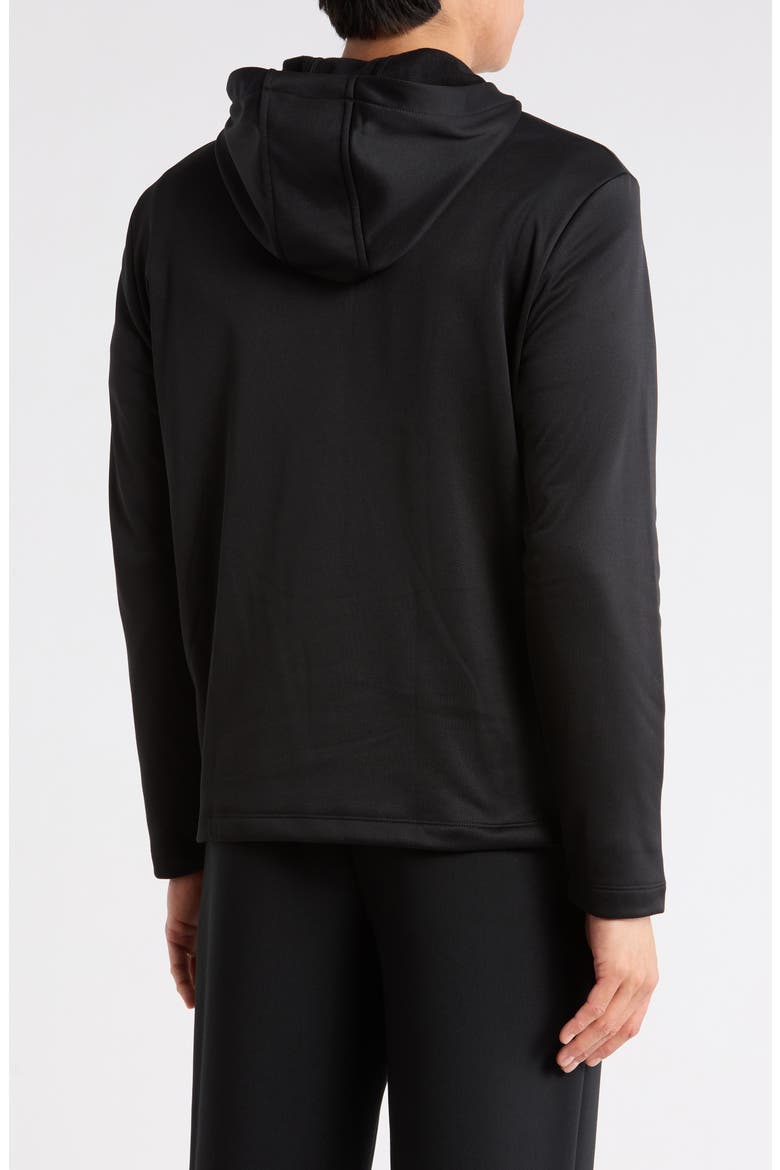 Long Sleeve Half-Zip Fleece Pullover Hoodie, Alternate, color, CAVIAR