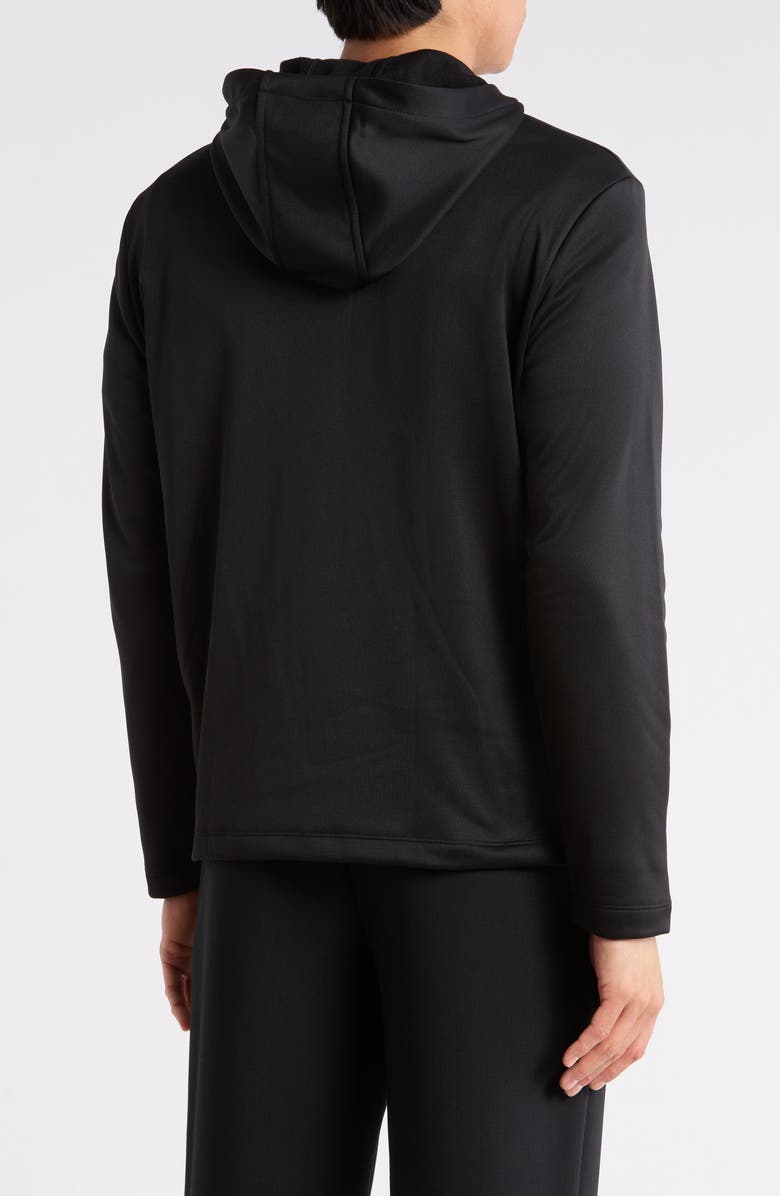 Original Penguin Long Sleeve Half-Zip Fleece Pullover Hoodie, Alternate, color, Caviar