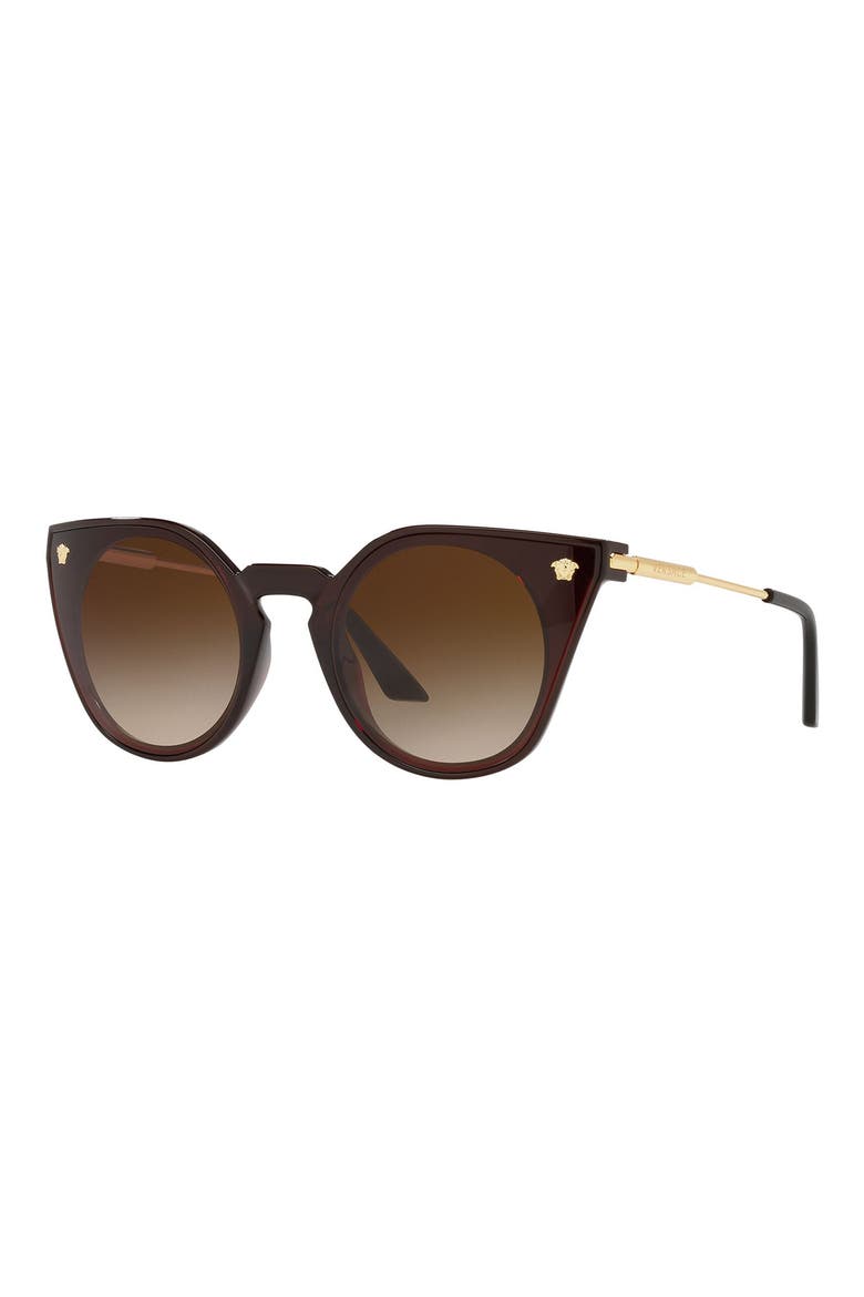 60mm Cat Eye Sunglasses, Alternate, color, TRANSPARENT RED/ BROWN