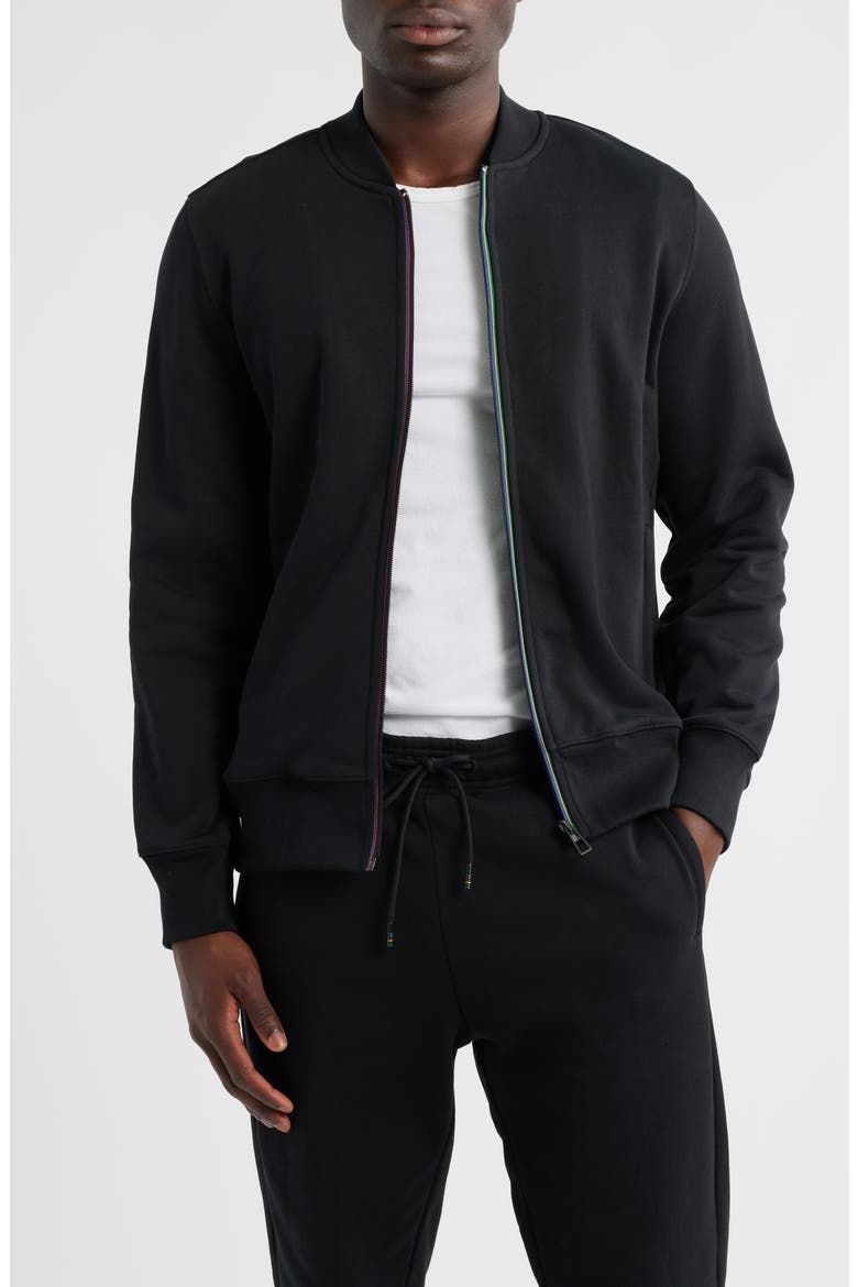 Sports Organic Cotton Zip Sweatshirt, Main, color, BLACK