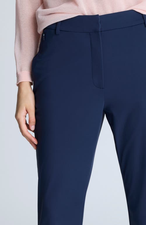 Kenneth Cole Athletic Stretch Flat Front Pants In Dark Navy