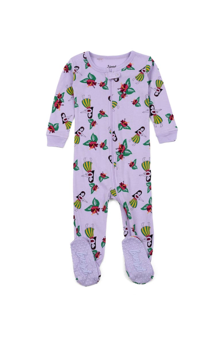 Kids Cotton Footed Printed Pajamas, Animal, Holiday & Fun Prints, Main, color, Hula