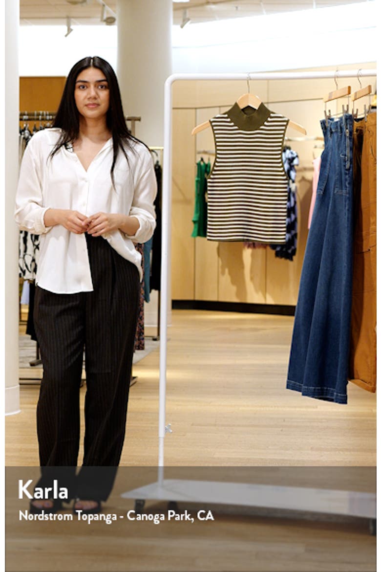 Stripe Mock Neck Wide Rib Sweater Tank video