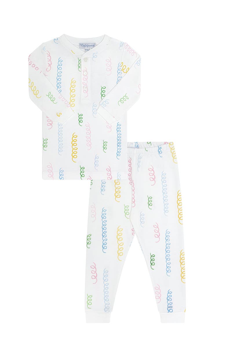 Spirals Print Pajama - Baby, Main, color, White Multi