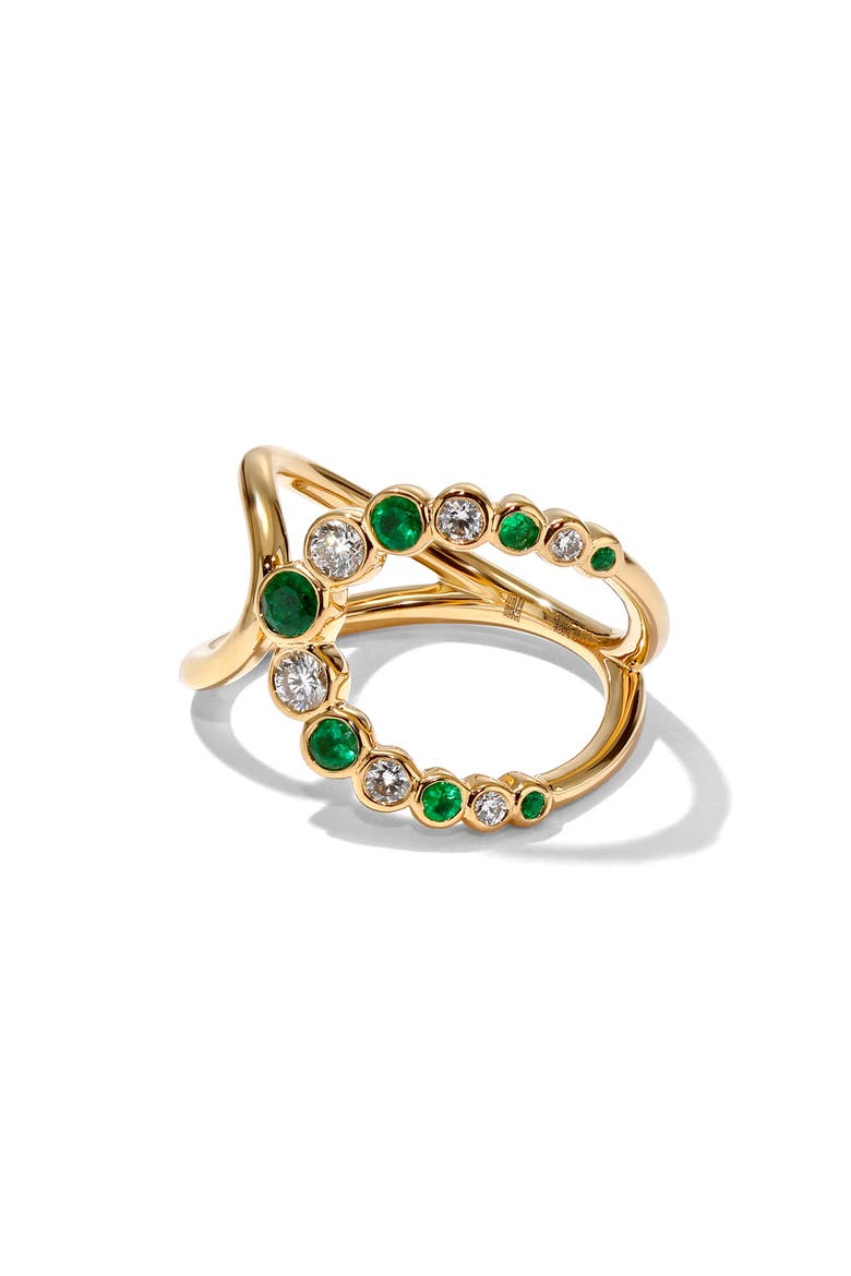 Bubbly Elegance Emerald & Diamond Ring, Main, color, EMERALD