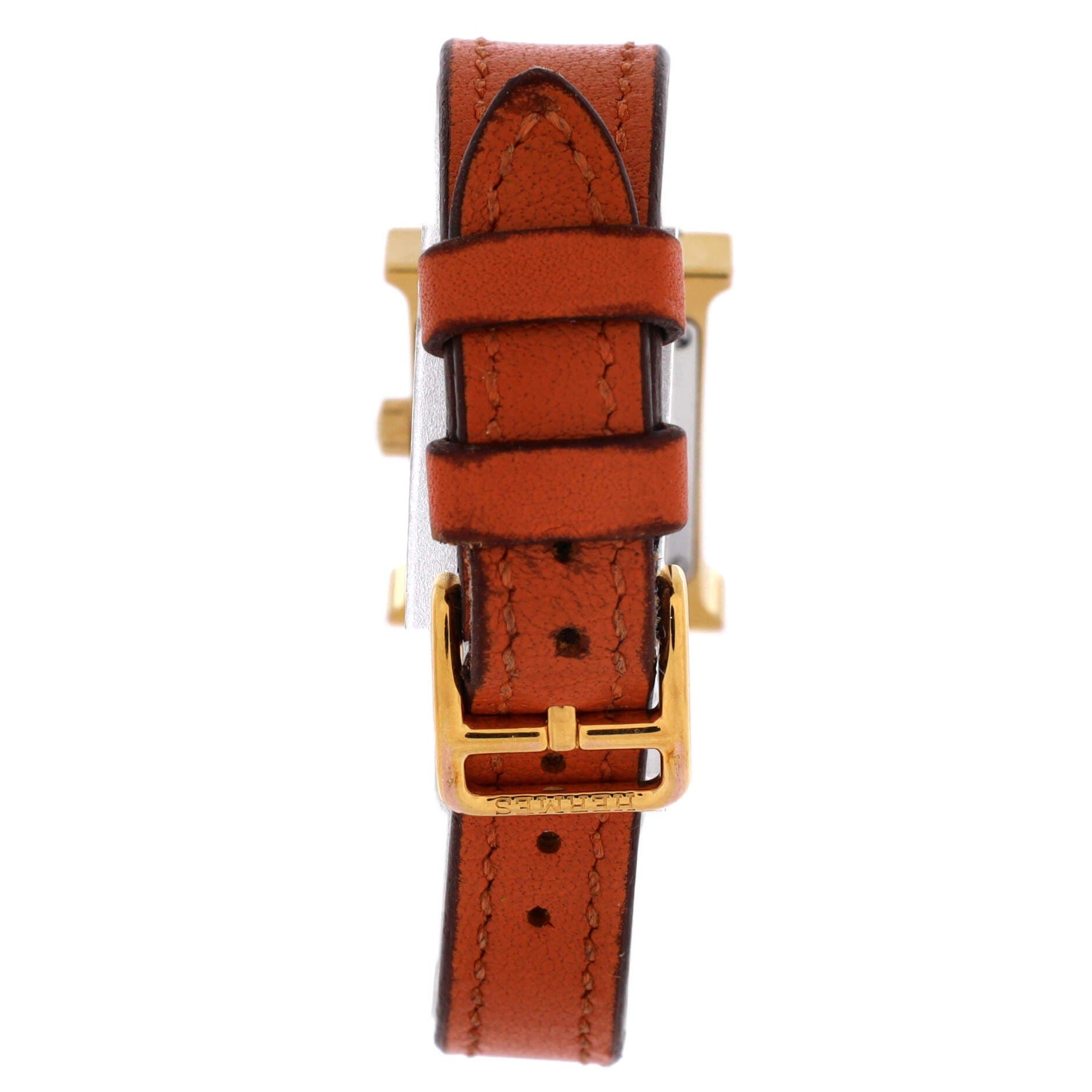 Heure H Quartz Watch Plated Metal and Leather 21, Alternate, color, Orange