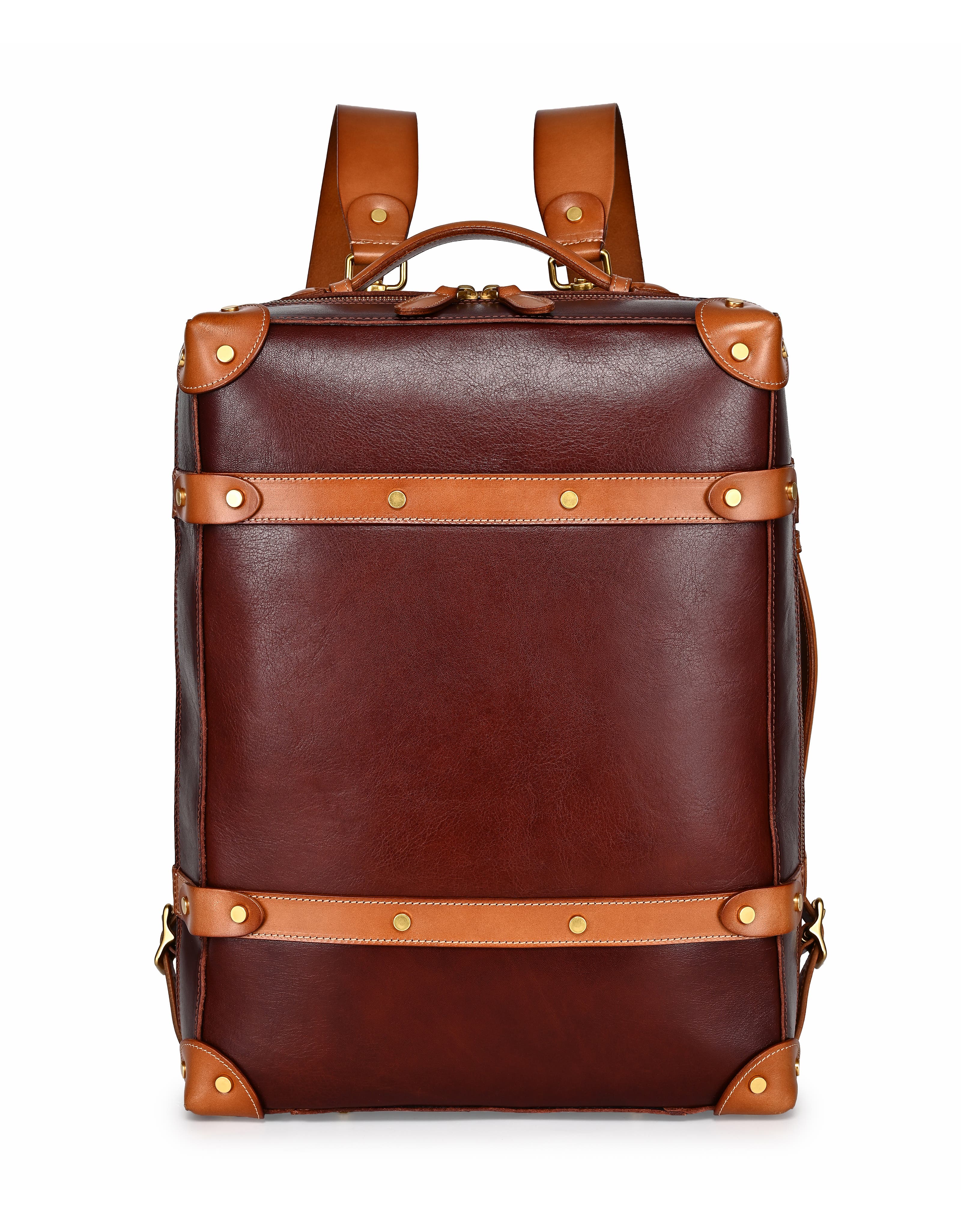 OLD TREND Speedwell Small Leather Trunk Backpack, Main, color, Brown