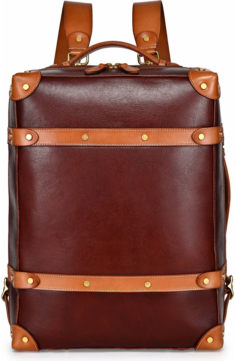 OLD TREND Speedwell Small Leather Trunk Backpack, Main, color, Brown