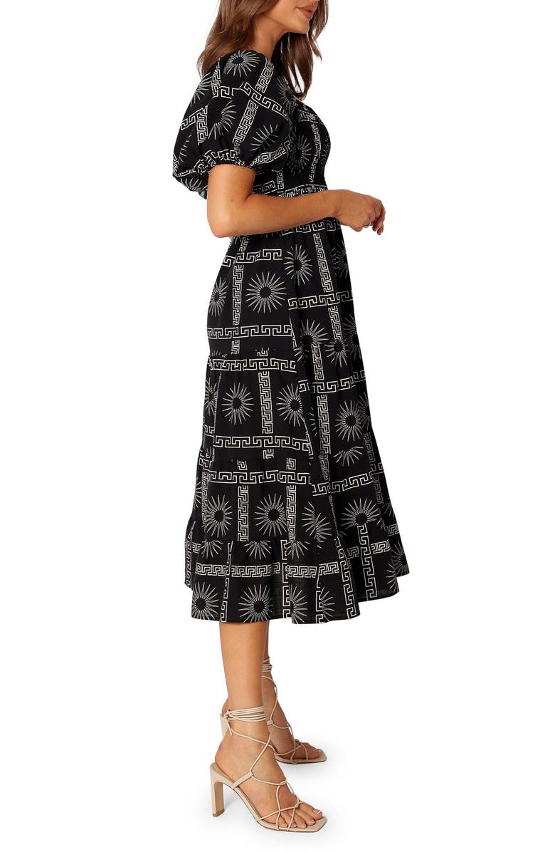 Petal & Pup Soliel Puff Sleeve Midi Dress, Alternate, color, 