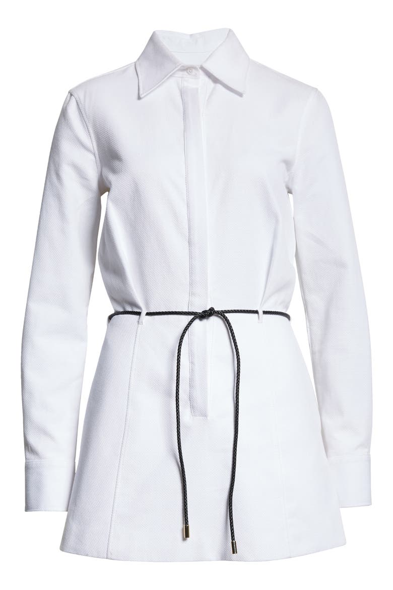 Lula Long Sleeve Belted Shirtdress, Alternate, color, WHITE