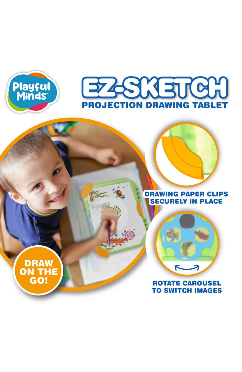 Playful Minds Ez Sketch Projector Drawing Tablet Trace and Color, Alternate, color, Multicolored