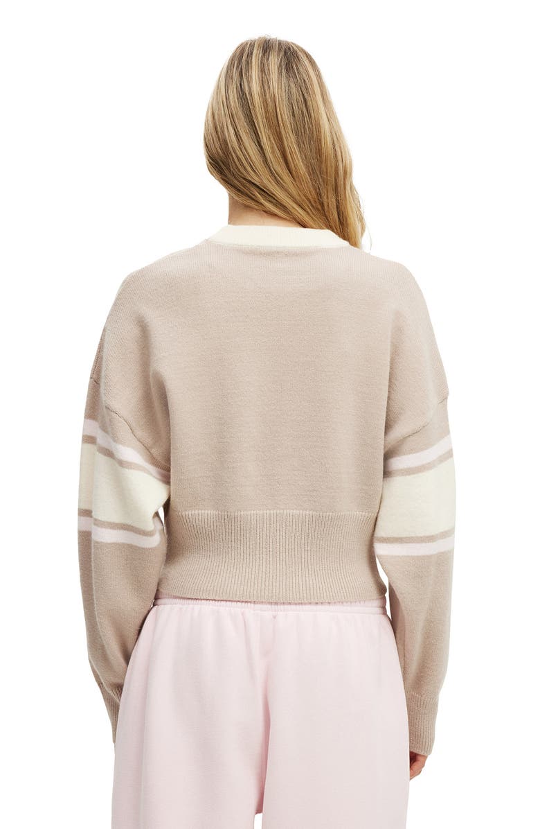 COTTON ON BODY Women's Active Stripe Knit Pullover, Alternate, color, Allspice Coconut Milk