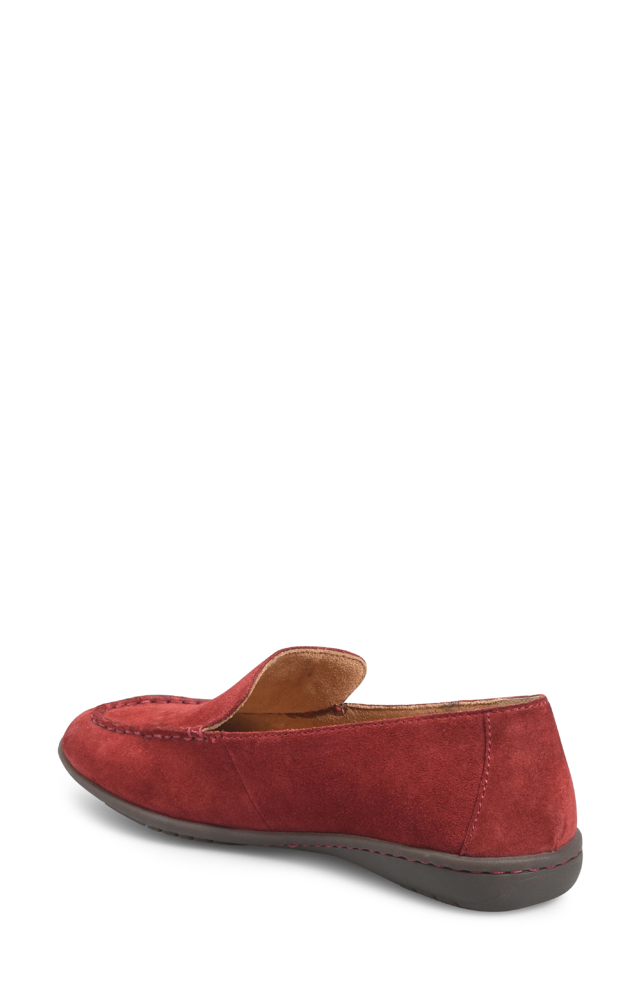 Fawn Loafer, Alternate, color, RED SUEDE