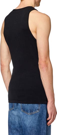 DIESEL | T-LIFTY-D TANK TOP BLACK メンズ タンクトップ T-LIFTY-D Man: Tank top with mini D logo patch | Diesel