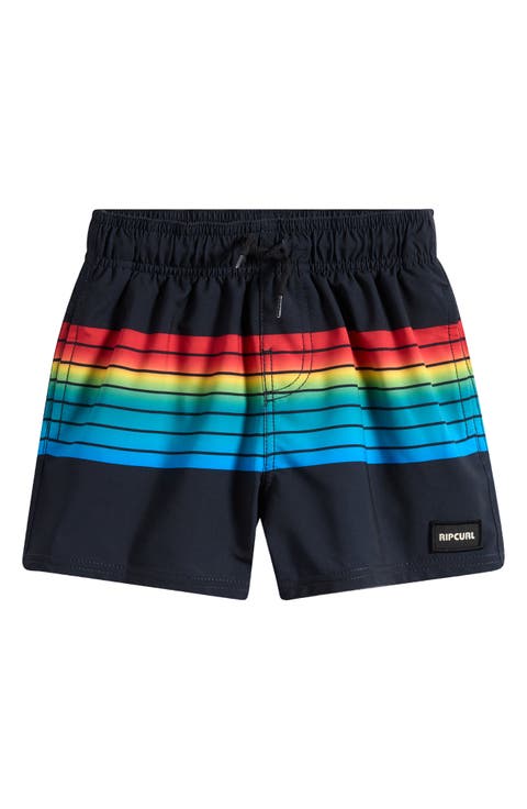 Kids' Surf Revival Stripe Water Repellent Volley Swim Trunks (Little Kid & Big Kid)